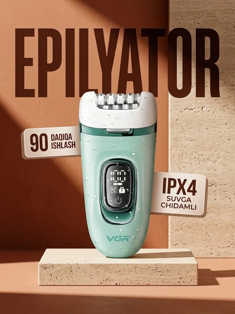 VGR V-762 Epilyator: professional, 90 daqiqa avtonom - 2