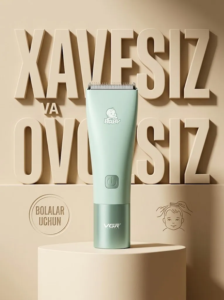 VGR V-153 Keramika pichoqli bolalar uchun xavfsiz soch to'g'rilagich mashinkasi