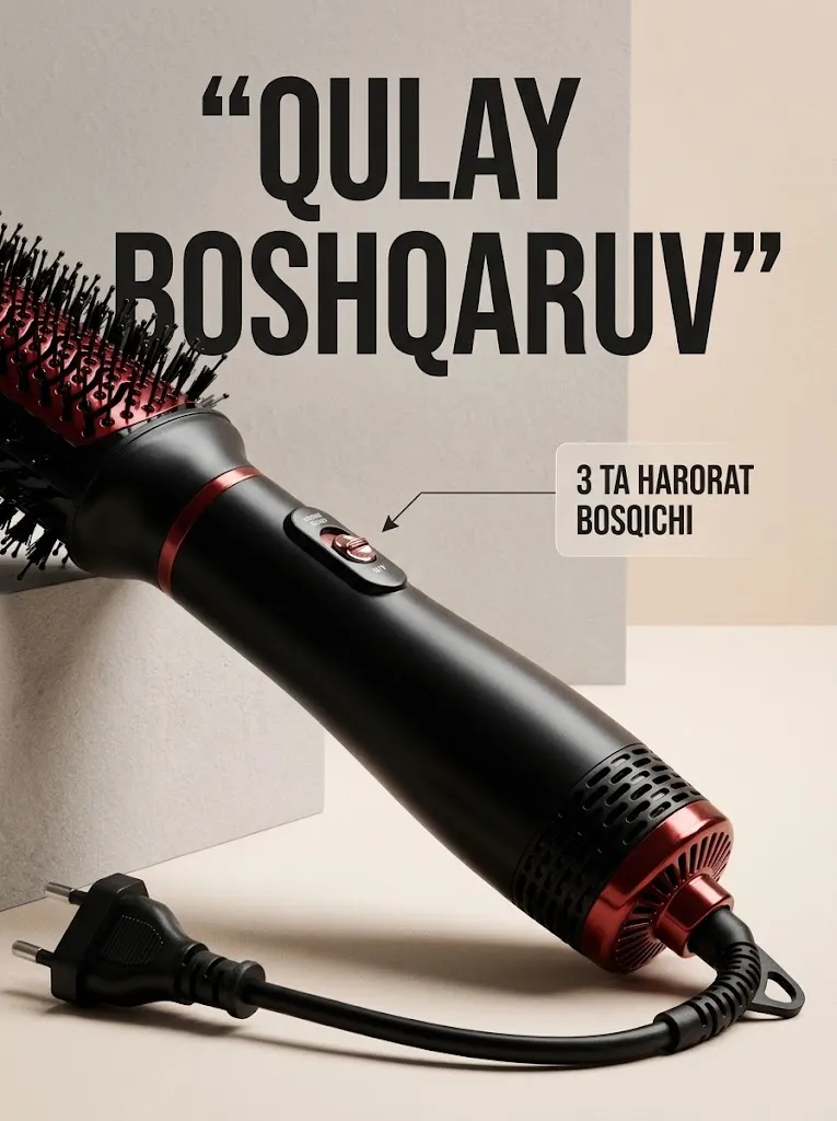 M·A·C STYLER MC6751 3-v-1 Profesional Fen-Taroq va Multistayler Tormalin