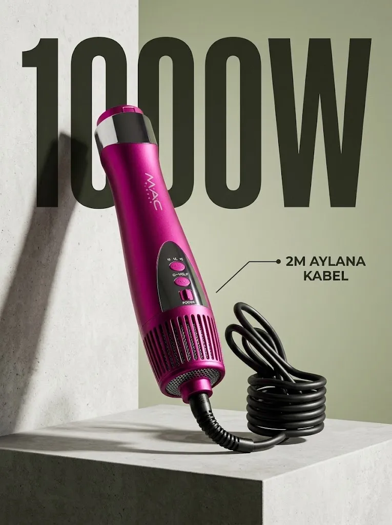 M·A·C STYLER MC-6755 8-1 fen 1000W, keramik pichoqli 2m kabel
