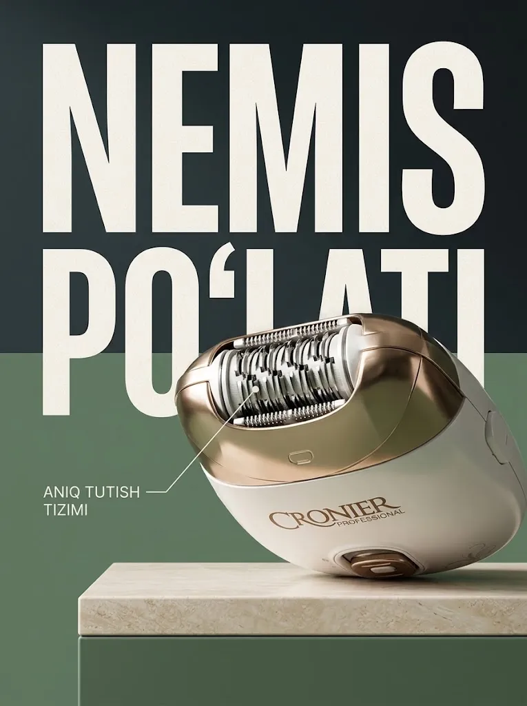 Cronier CR-8809 Ayollar uchun Epilyator (Simsiz, German Po'lati)