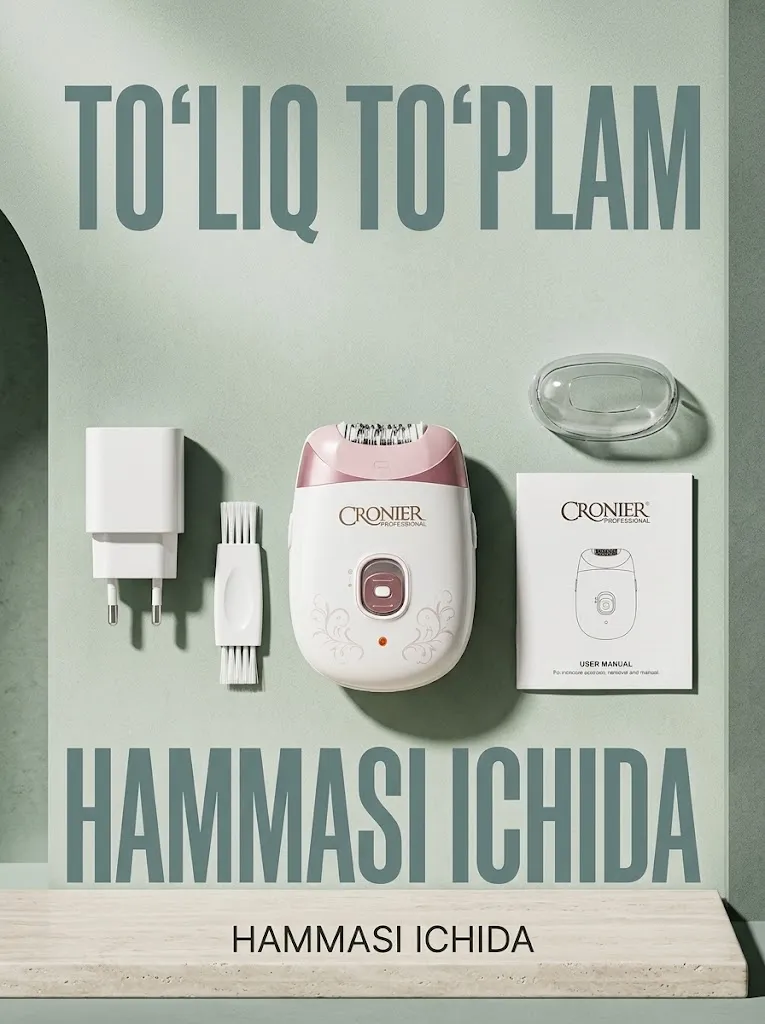Cronier CR-8809 Ayollar uchun Epilyator (Simsiz, German Po'lati)