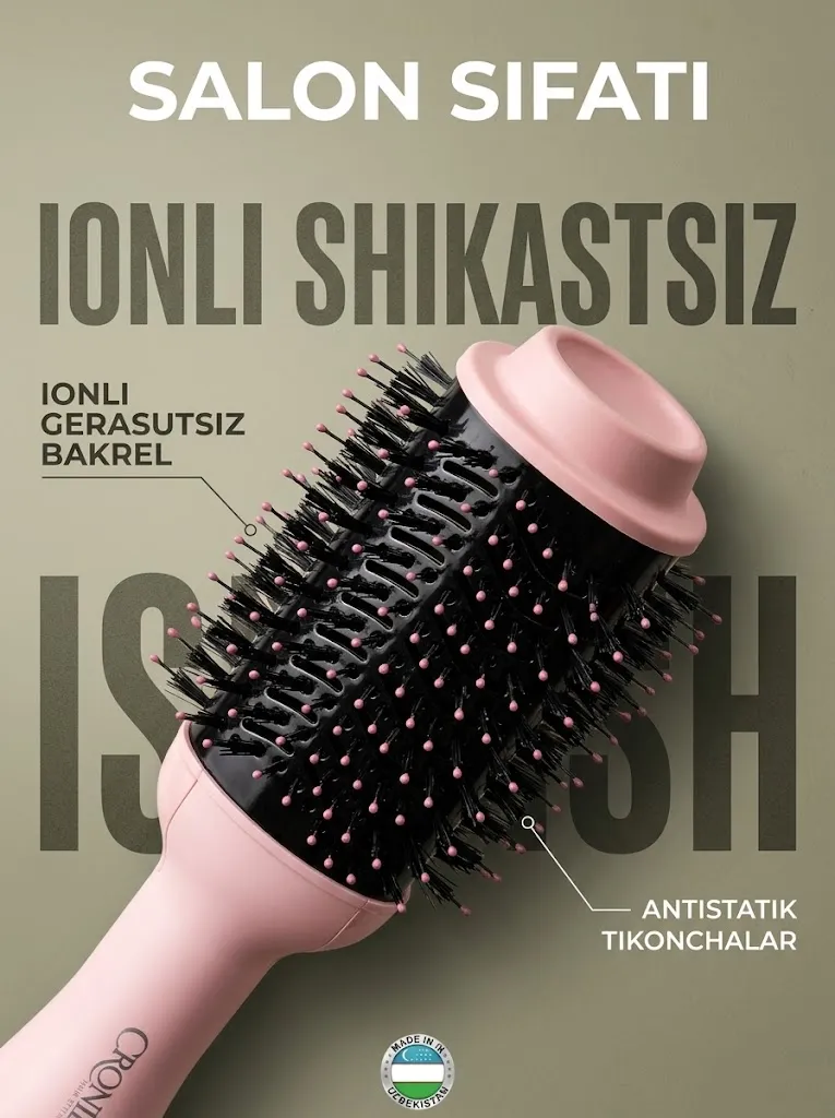 CRONIER CR-8213 Seramik fen-taroq: Soch to'g'rilagich va hajm beruvchi stayler