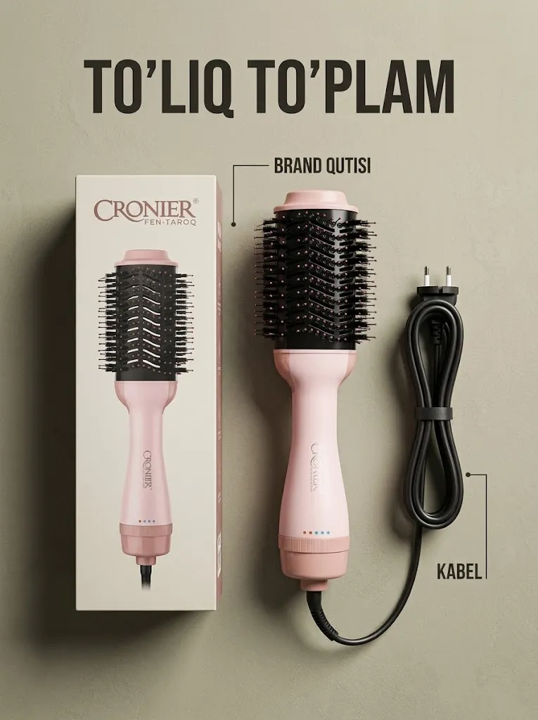 CRONIER CR-8213 Seramik fen-taroq: Soch to'g'rilagich va hajm beruvchi stayler