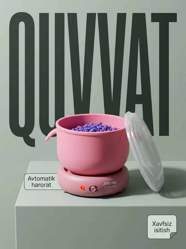 J·R·M STYLER JRM-2700 Mum va parafin erituvchisi, silikon jig bilan professional depilatsiya nabori
