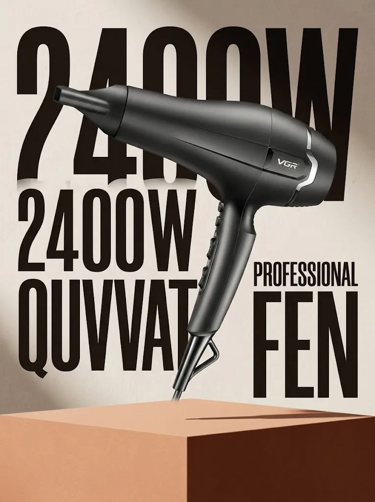 VGR V-450 Fen: 2400W, AI Motor va Ionlash Texnologiyasi