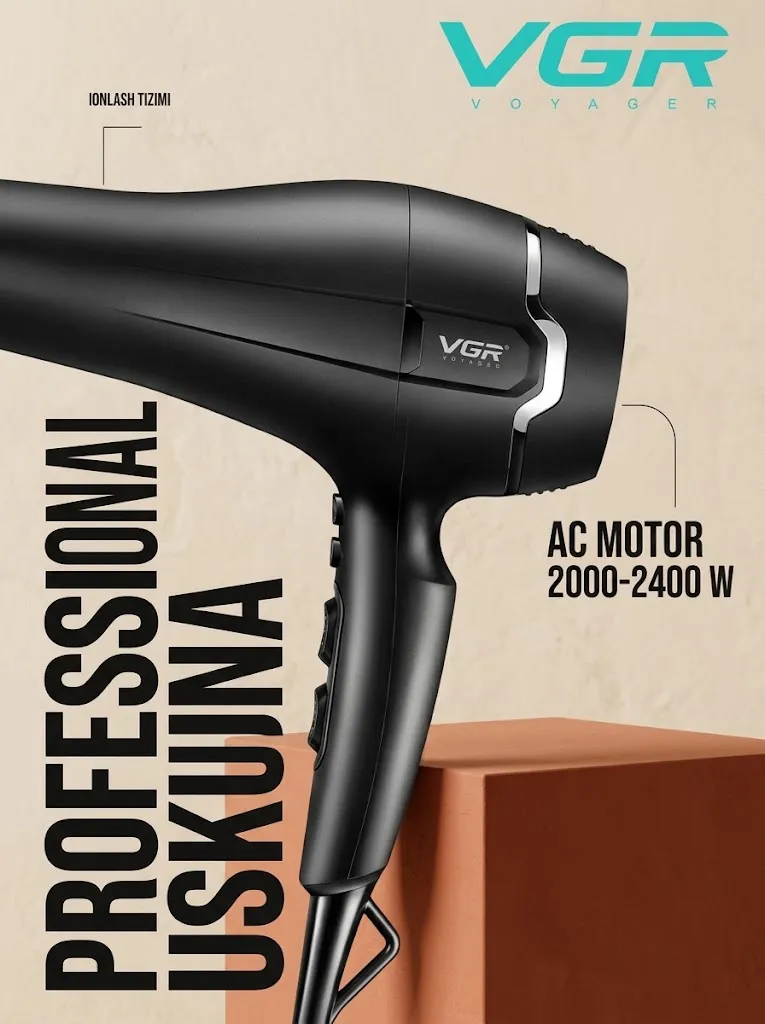 VGR V-450 Fen: 2400W, AI Motor va Ionlash Texnologiyasi