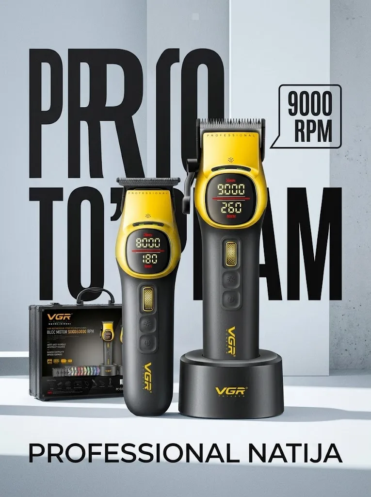 VGR V-885 s2 Ikki Donalik Trimmer va Soch Mashinkasi To'plami - 2