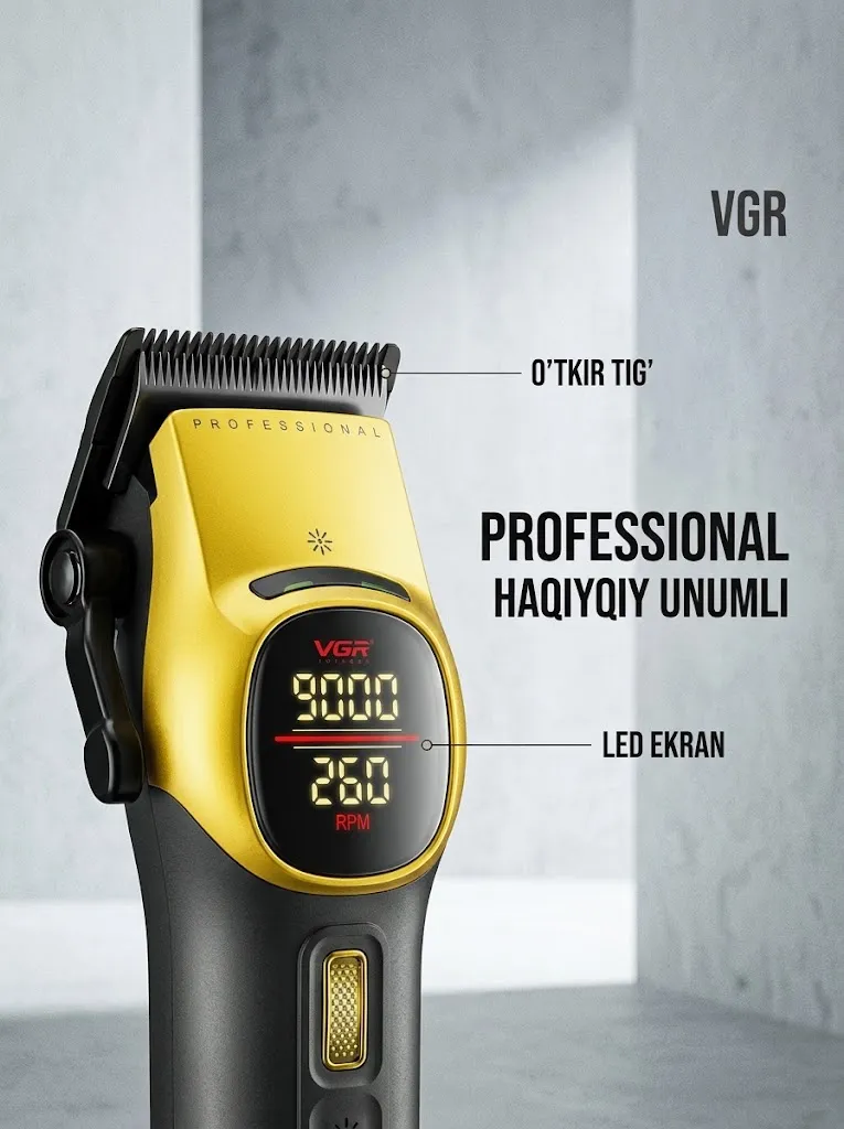 VGR V-885 s2 Ikki Donalik Trimmer va Soch Mashinkasi To'plami