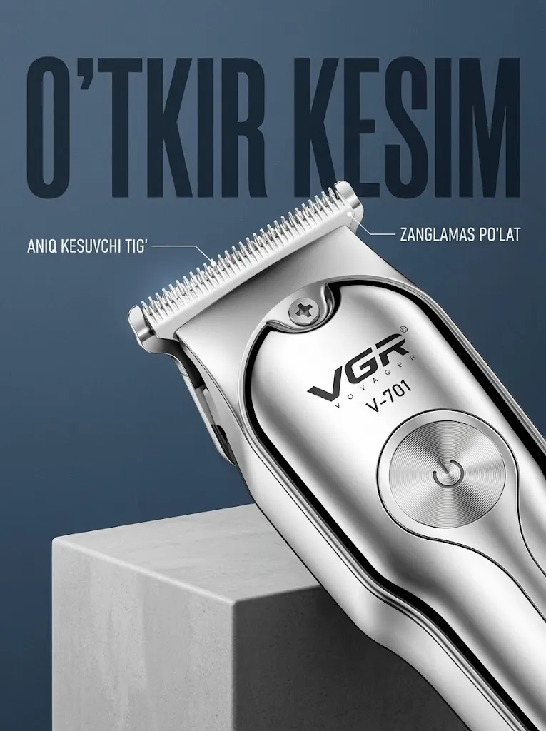 VGR VGR-701 Soch Trimmeri, Li-ion Batareya, 120 Daqiqa Ishlash