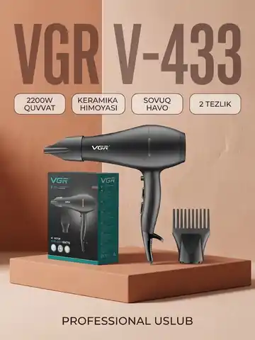 VGR V-433 Professional Fen: 2200W, Keramika Qoplama