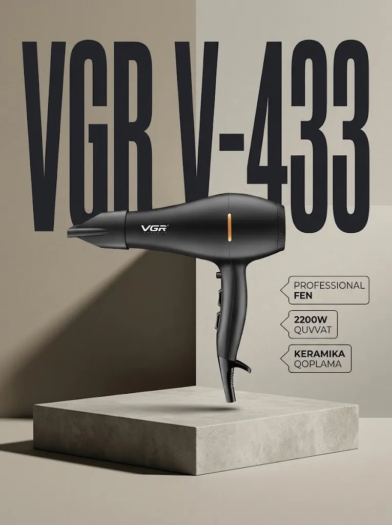VGR V-433 Professional Fen: 2200W, Keramika Qoplama