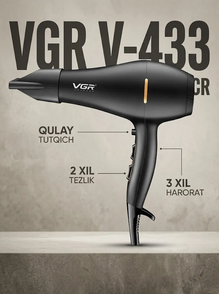 VGR V-433 Professional Fen: 2200W, Keramika Qoplama