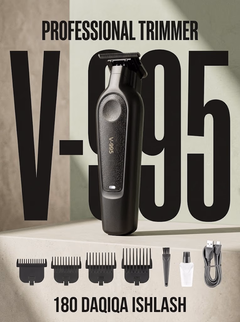 VGR V-995 Soch-trimmeri, Zanglamaydigan po'lat, 180 minut, Type-C