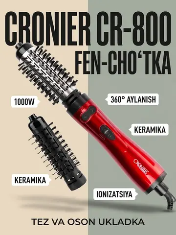 CRONIER CR-800 Professional Aylanadigan Fen-Cho'tka, 1000W, Keramik Qoplama
