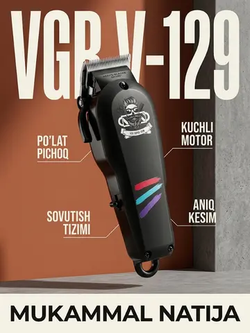 VGR V-129 soch qirqish mashinkasi, o'tkir po'lat pichoqlar