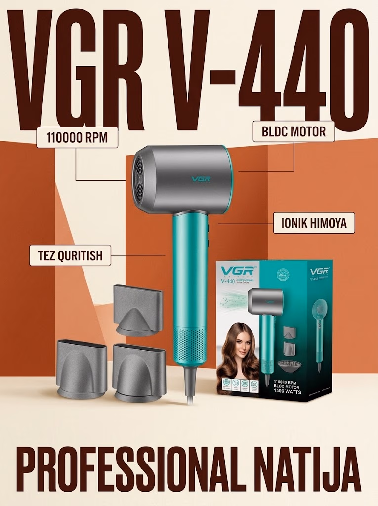 VGR V-440 Professional Soch Quritgich, BLDC 110000 rpm
