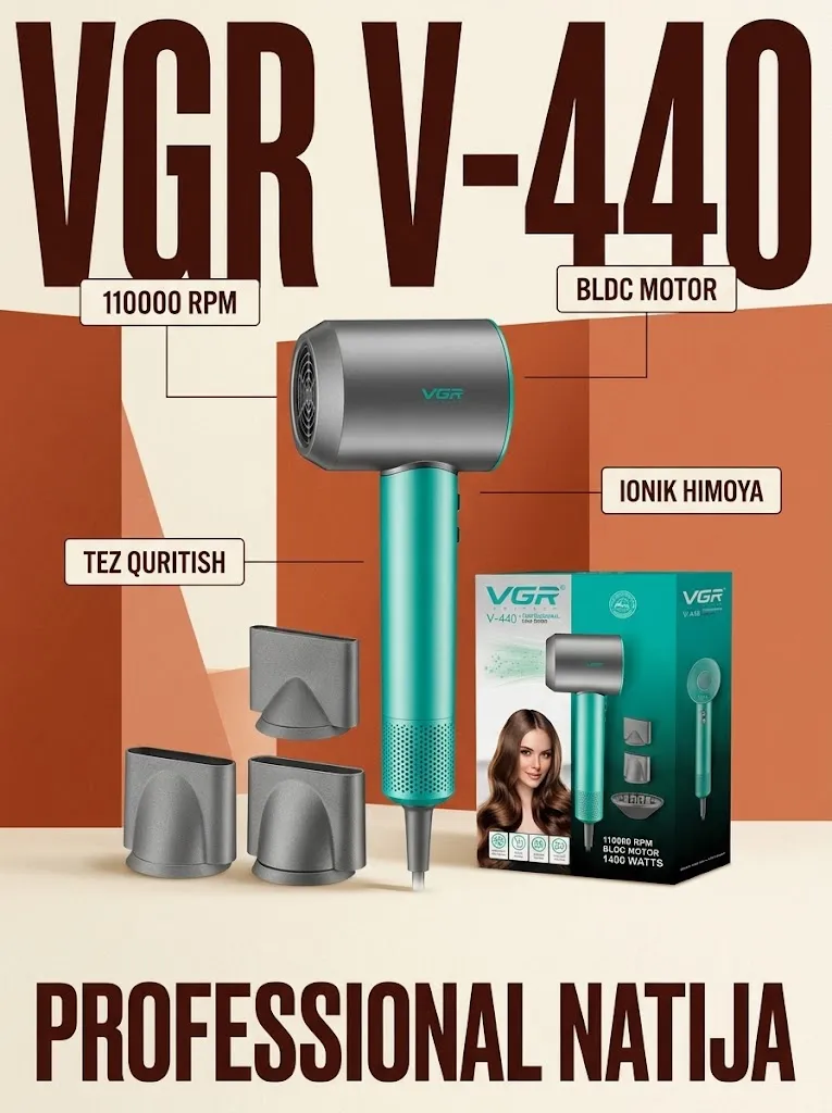 VGR V-440 Professional Soch Quritgich, BLDC 110000 rpm