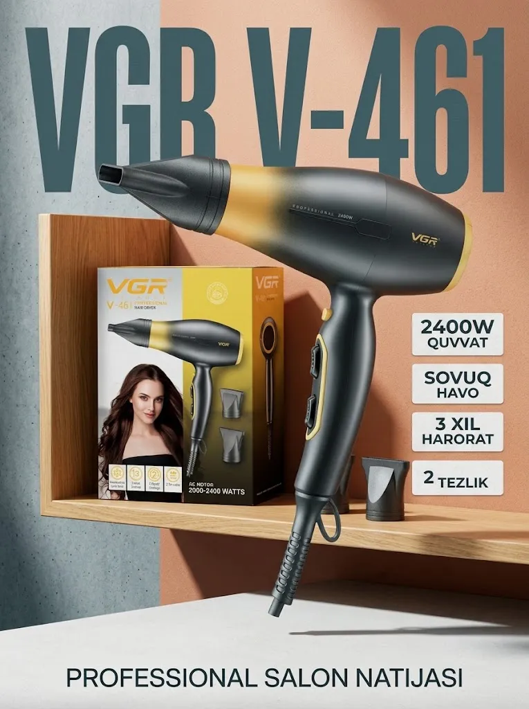VGR V-461 professional fen, 2400W tezkor sovuq havo