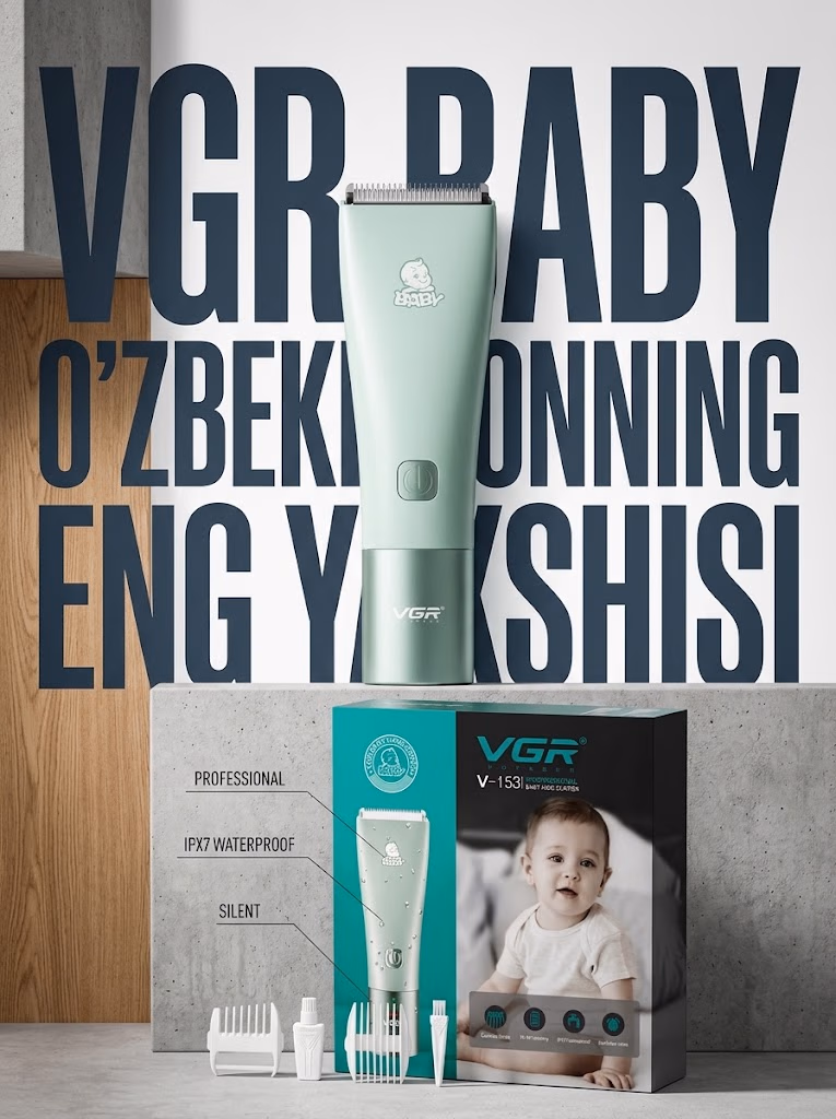 VGR V-153 Keramika pichoqli bolalar uchun xavfsiz soch to'g'rilagich mashinkasi