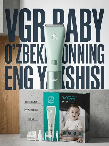 VGR V-153 Keramika pichoqli bolalar uchun xavfsiz soch to'g'rilagich mashinkasi
