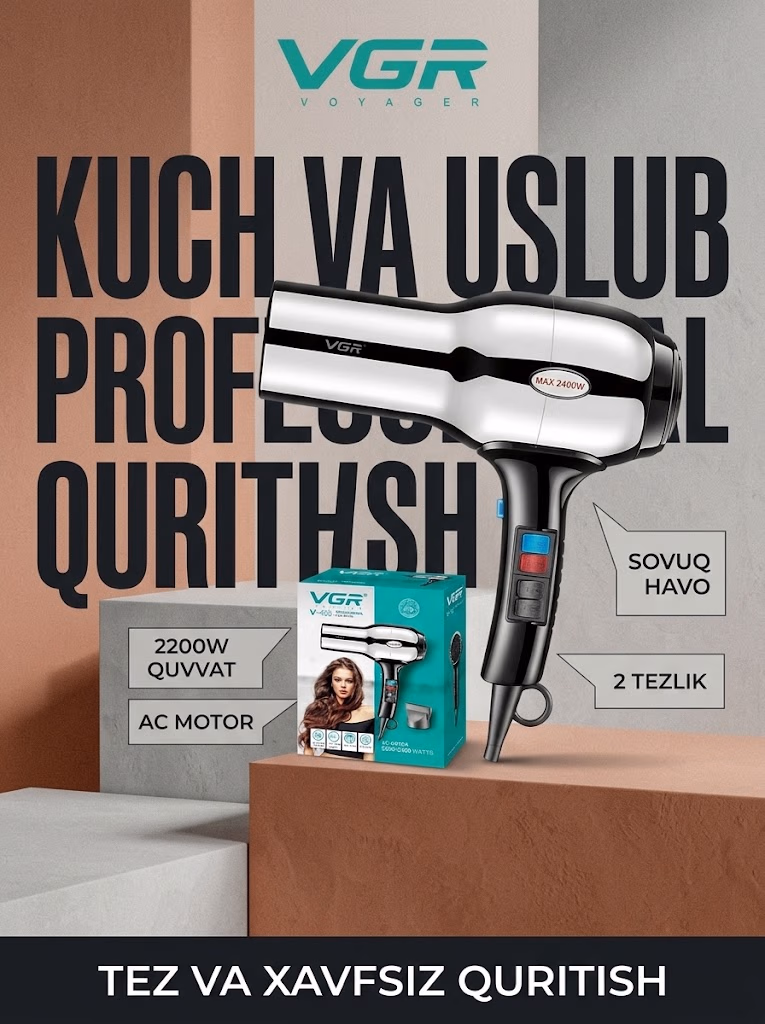 VGR V-465 kuchli 2200W soch feni