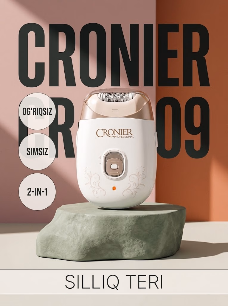 Cronier CR-8809 Ayollar uchun Epilyator (Simsiz, German Po'lati)