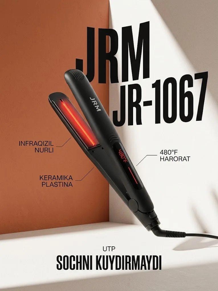 JRM JR-1067 Professional soch tekislagich, keramika plastina