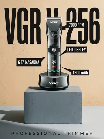 VGR V-256 Erkaklar uchun soch va soqol mashinkasi, 1200 mAh Li-Ion