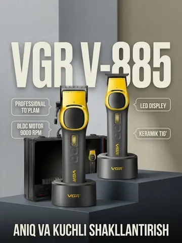VGR V-885 s2 Ikki Donalik Trimmer va Soch Mashinkasi To'plami