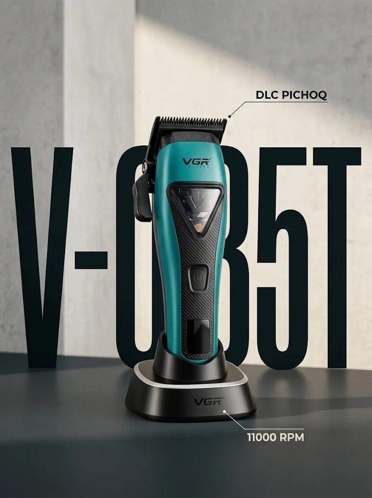 VGR V-035T Soch va soqol trimmeri, 2000mAh batareya, DLC pichoq - 2