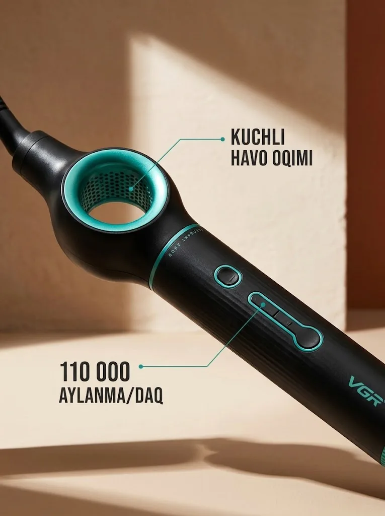 VGR V-486 Issiq havo staileri, BLDC motor, 8 ta nasadka bilan - 3