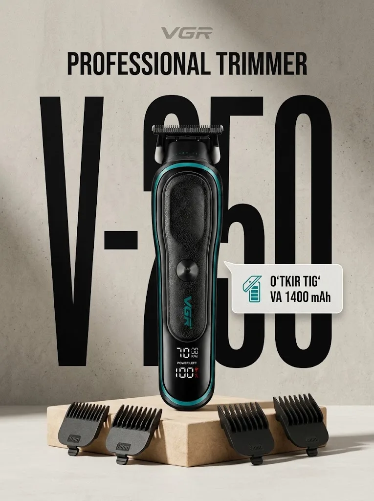 VGR V-250 Professional Soch-Siqoq Trimmeri (1400mAh) - 2