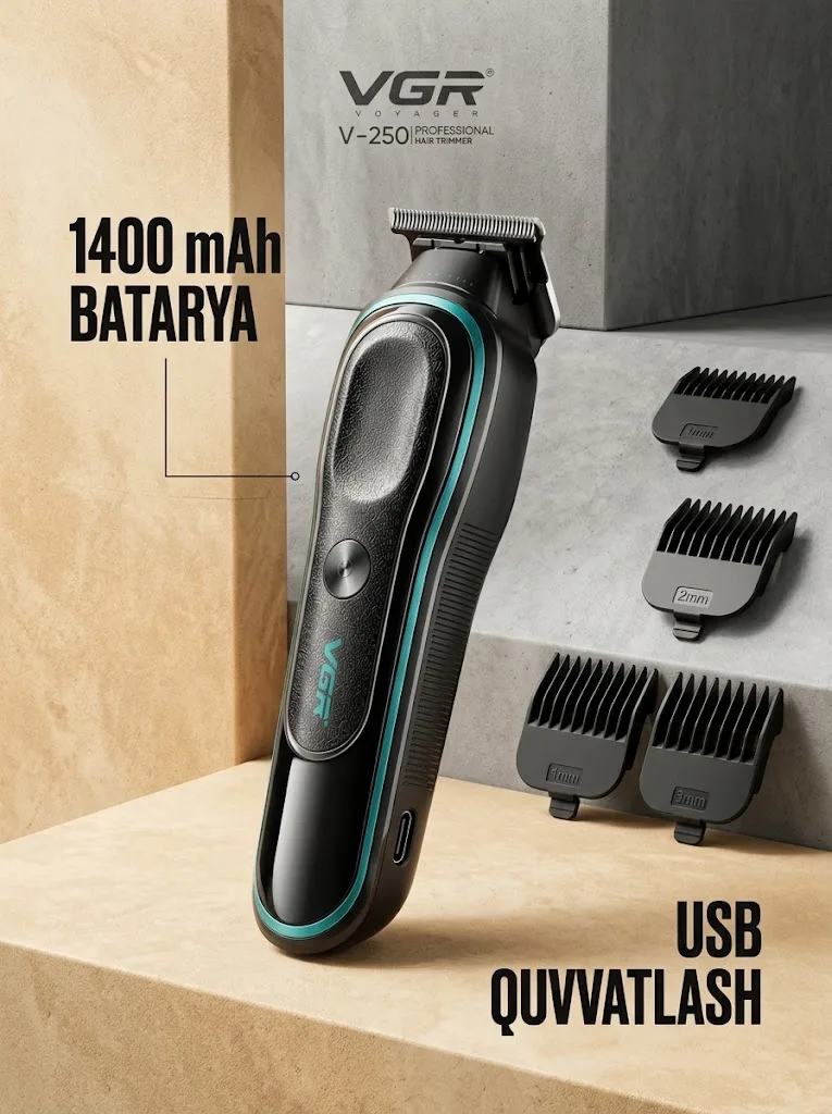 VGR V-250 Professional Soch-Siqoq Trimmeri (1400mAh) - 4