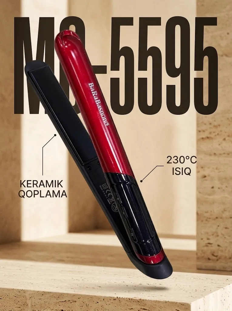 MAC Styler MC-5595 soch tekislagichi, keramik qoplama, LED displey, 230°C