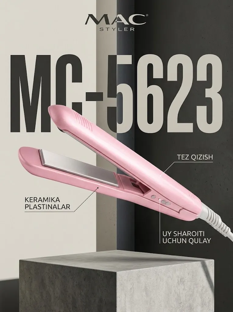 M·A·C STYLER MC-5623 Professional Keramikli Soch To'g'rilagich