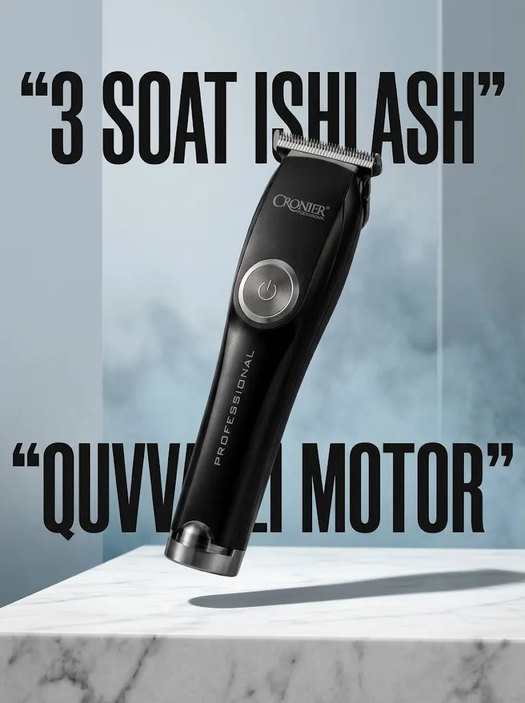 CRONIER CR-830 Professional soch olish mashinkasi, 2000mAh batareya