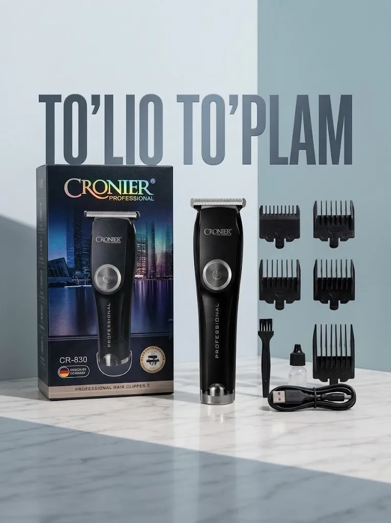 CRONIER CR-830 Professional soch olish mashinkasi, 2000mAh batareya