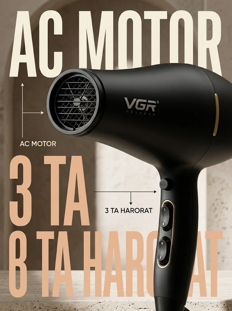 VGR V-433 Профессиональный фен 2200W - 3