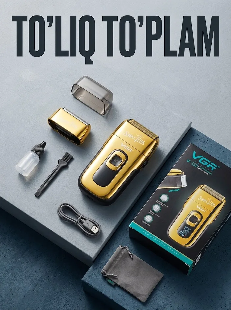 VGR V-332 Foil Trimmer: 1200mAh USB, Машинка для волос и бритья - 5