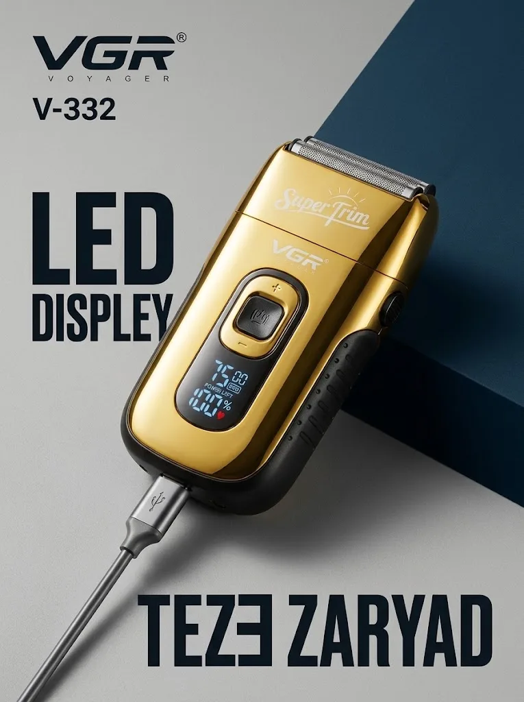 VGR V-332 Foil Trimmer: 1200mAh USB, Машинка для волос и бритья - 4