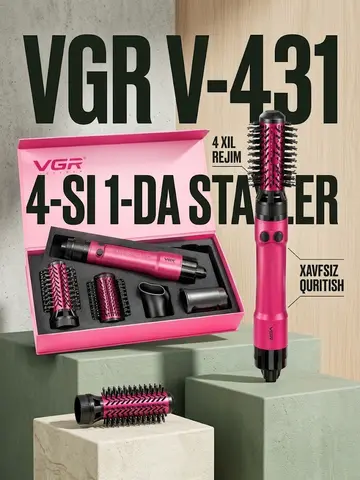 VGR V-431 Fēn-cho'tka: 4-v-1 professional soch turmagi (220V)
