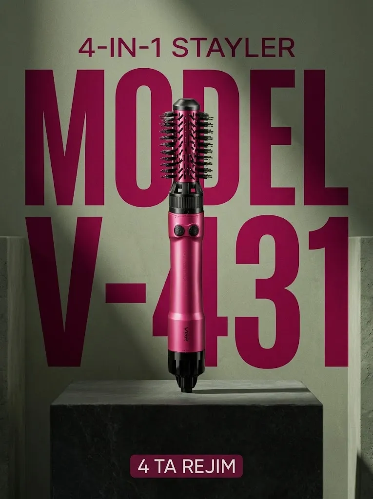 VGR V-431 Fēn-cho'tka: 4-v-1 professional soch turmagi (220V)