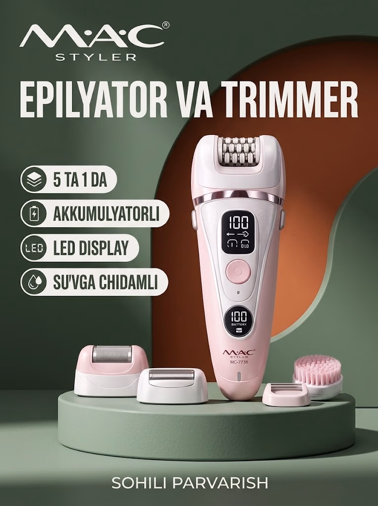 M·A·C STYLER MC-7738 5v1 Akkumulyatorli Epilyator Va Trimmer