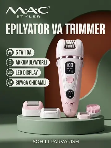 M·A·C STYLER MC-7738 5v1 Akkumulyatorli Epilyator Va Trimmer