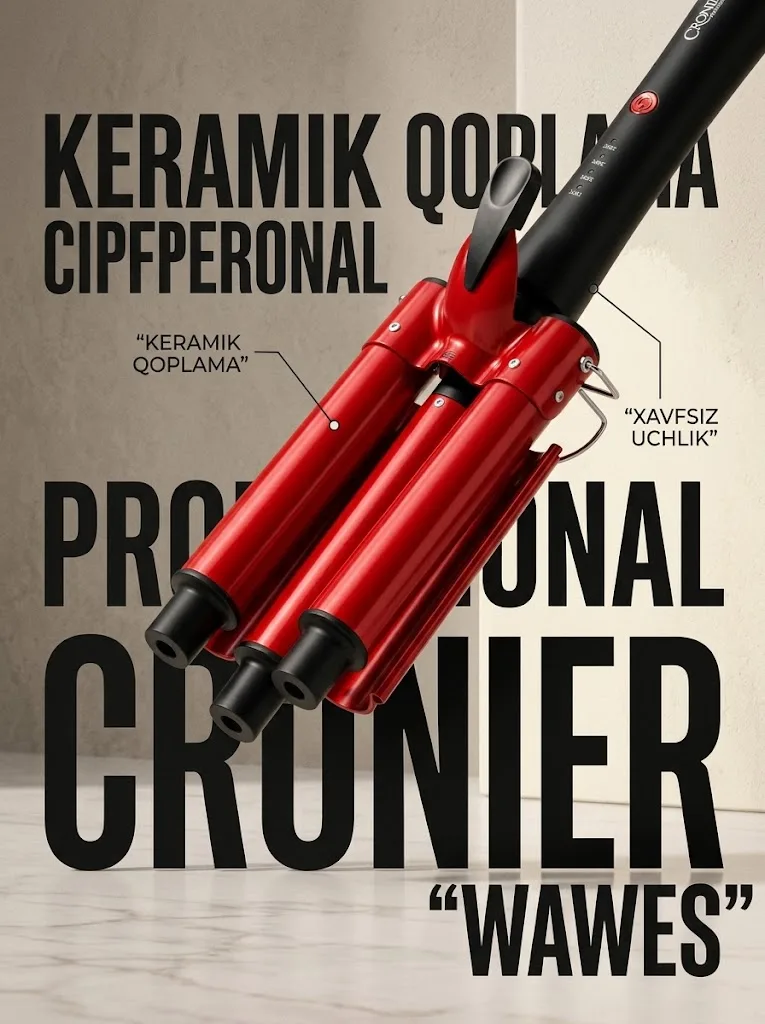 CRONIER CR-2043 Deep Waves тройная плойка с керамикой - 3