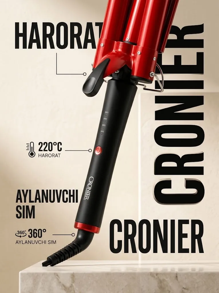 CRONIER CR-2043 Deep Waves uch silindrli keramik to'g'ragich