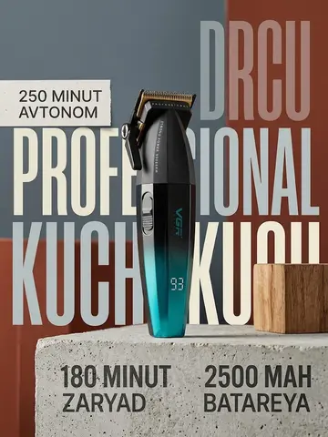 VGR V-662 Professional Soch Kesish Mashinasi (2500mAh, 250 min)