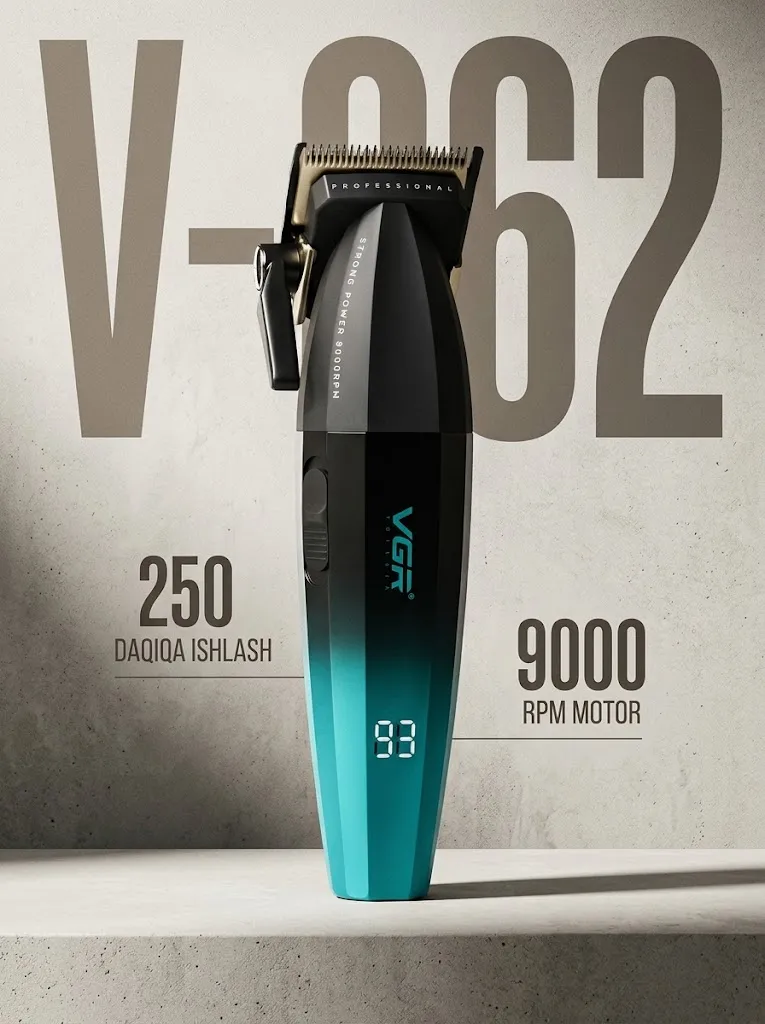 VGR V-662 Professional Soch Kesish Mashinasi (2500mAh, 250 min)