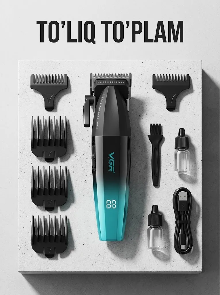 VGR V-662 Professional Soch Kesish Mashinasi (2500mAh, 250 min)